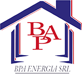Logo della BPA: una casa stilizzata blu rosso con scritte rosse all'interno